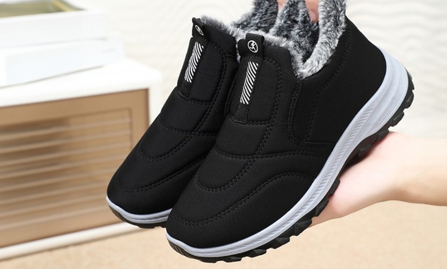 Image 15: Waterproof Lined Fluffy Ankle Boots