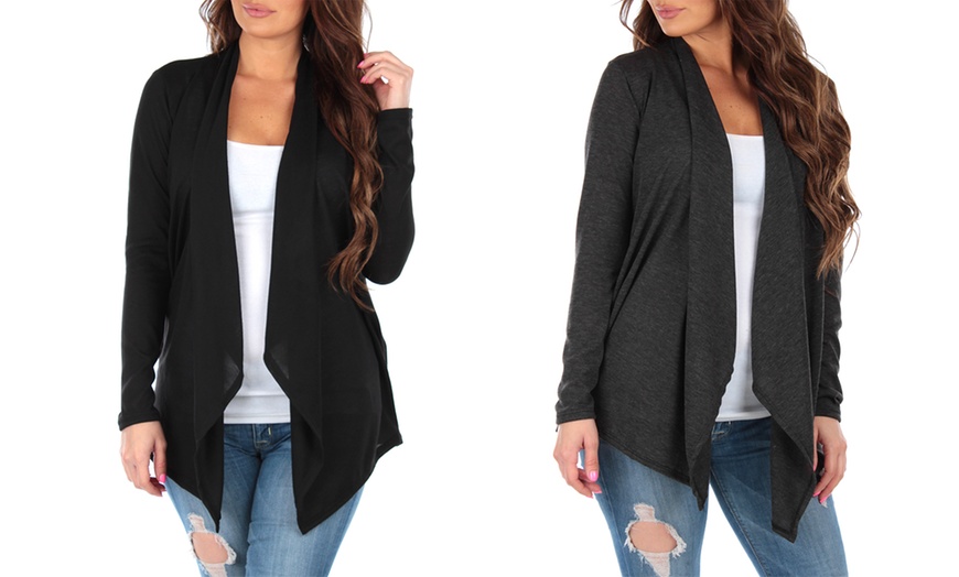 Image 9: Women's Hacci Draped Cardigan. Plus Sizes Available (2-Pack)