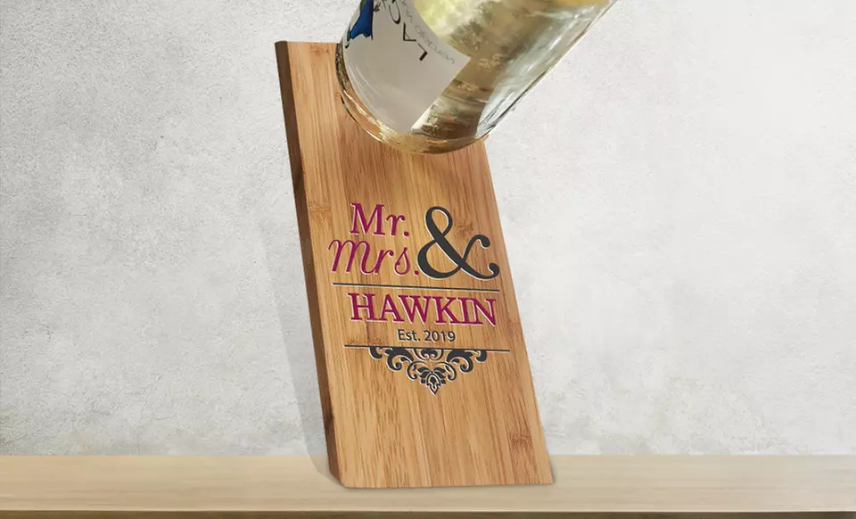 Personalized Wine Bottle Balancer with Name and Initial
