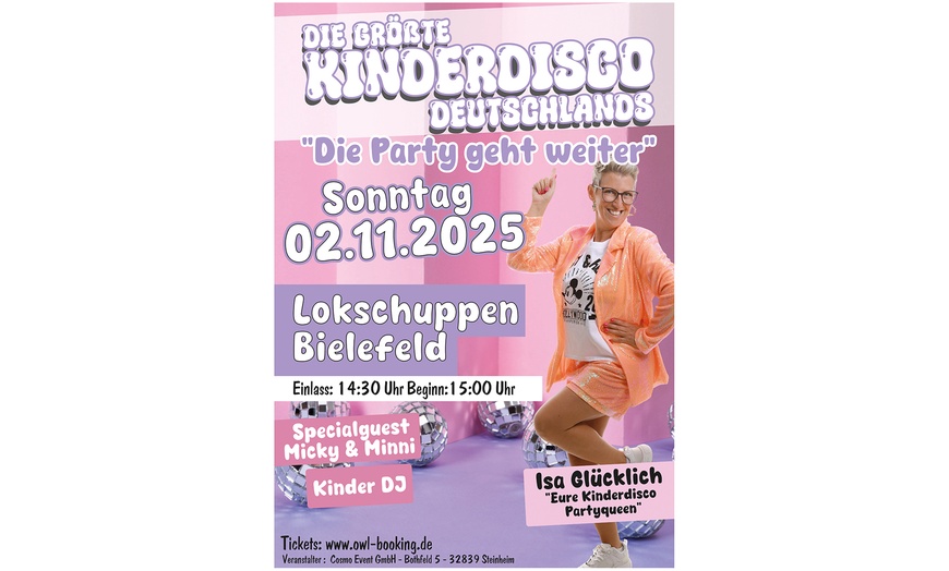 Image 1: Die größte Kinderdisko in DE: 1-2 Tickets / Familienticket am 02.11.25