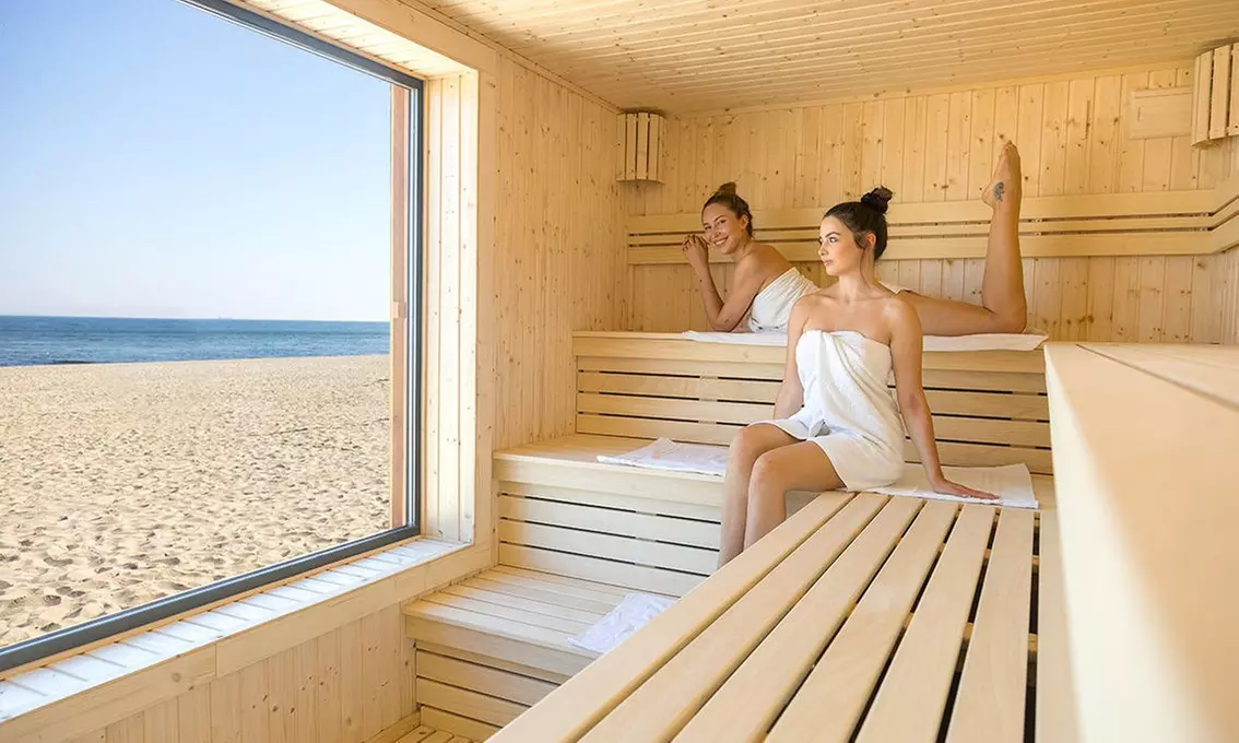 Wejście do sauny na plaży z pakietem saunowicza dla 1 osoby