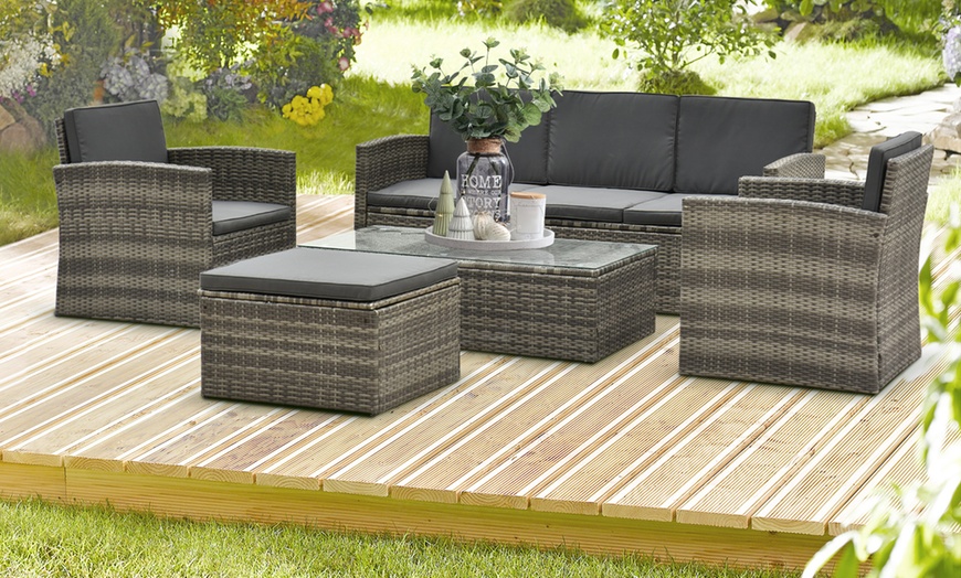 Image 2: Outsunny Outdoor Rattan Garden Furniture Set