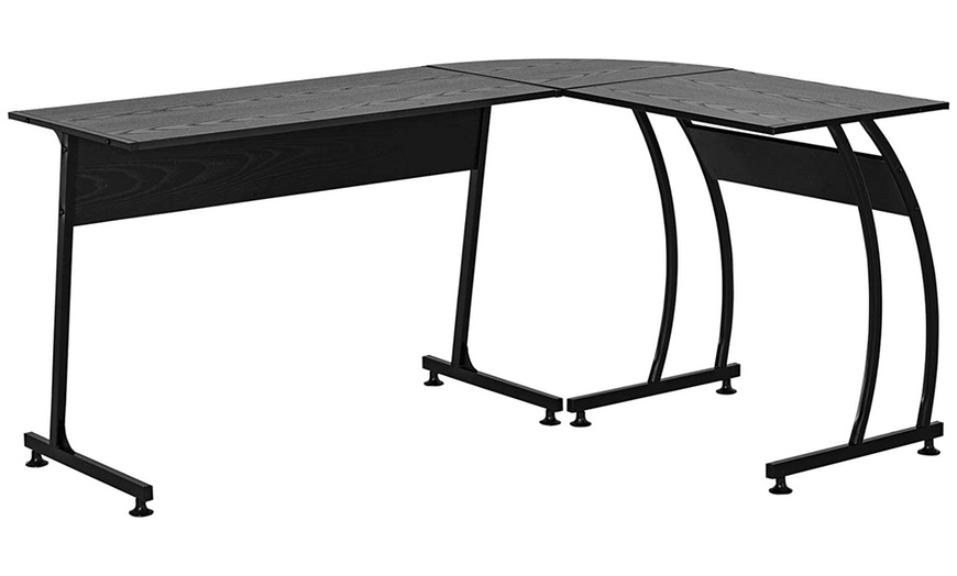 Image 1: HomCom Corner Desk