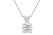Clearance: 1–2 CTTW Diamond Solitaire Pendant in 14K White Gold by Brilliant Diamond - Second Medium