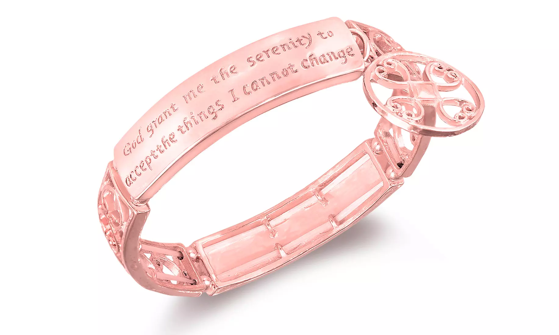 Rose Gold Plated Serenity Prayer Bracelet - Primary Image