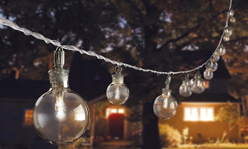 Image 1: Glass Bubble Solar String Lights