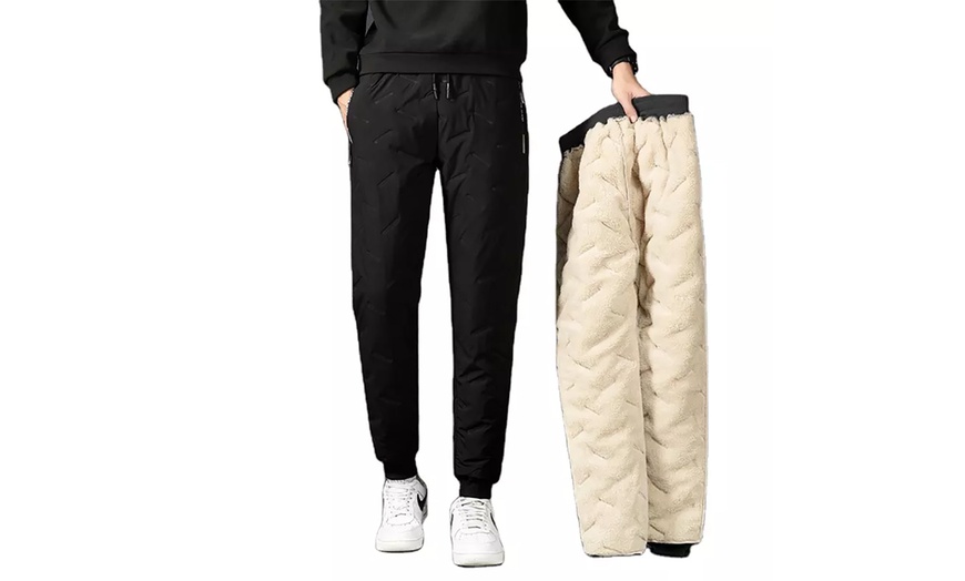 Image 4: Men's Fleece-Lined Sweatpants