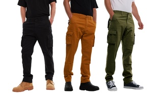 Men's Stretchy Cargo Chino Cotton Trousers