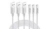 3-Packs AICase 10ft USB A To 8 Pin Cord Sync Data Cable For iPhone 14 13 12 11 X