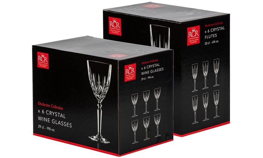 Image 19: 6 or 12 RCR Orchestra Crystal Variety of Glasses