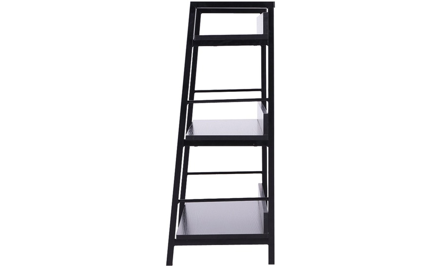 Image 3: HOMCOM Leaning Ladder Bookshelf