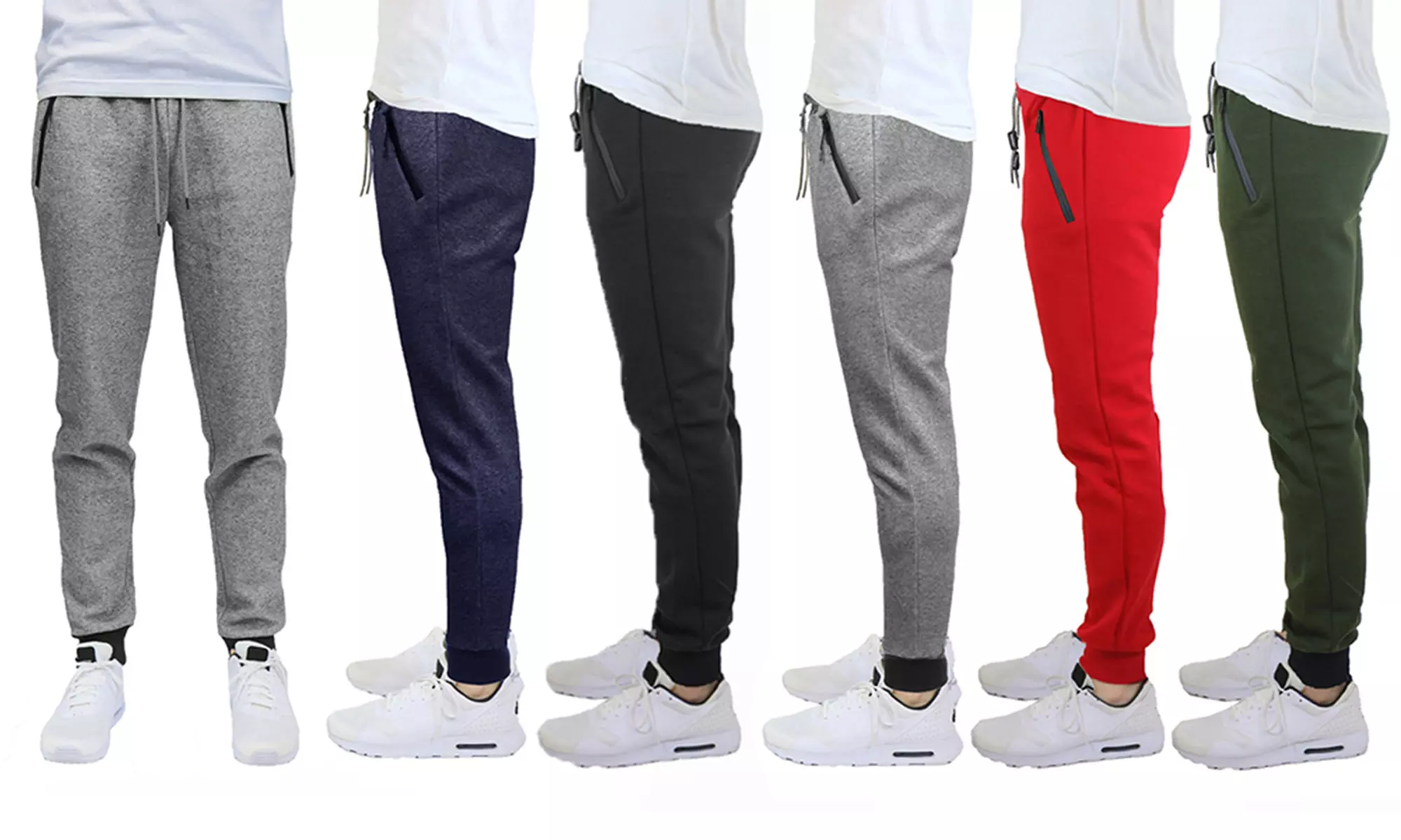 Galaxy By Harvic Men's Marled Tech-Fleece Joggers with Zipper Pockets - Primary Image