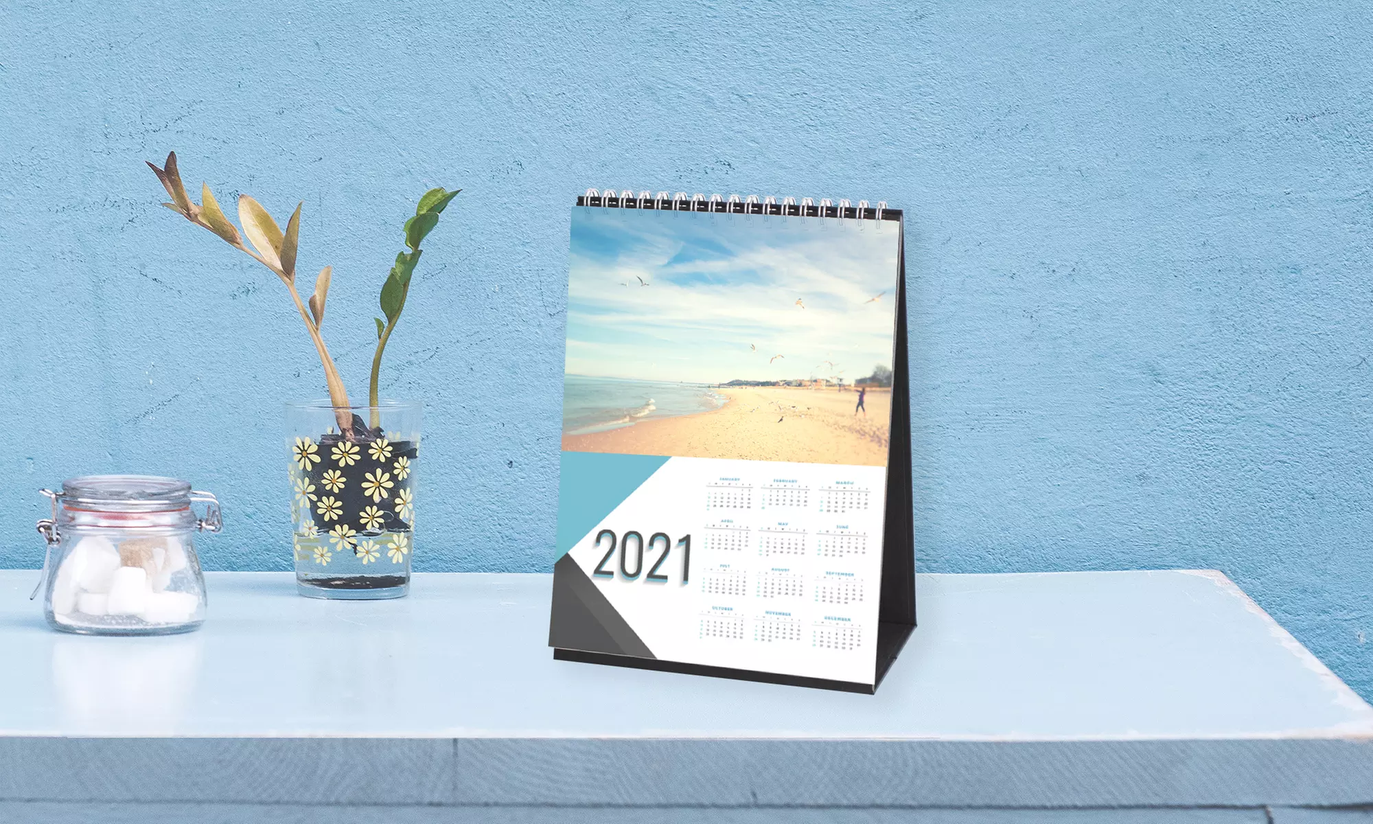 One, Two, or Five Personalized 6" x 8" or 11" x 5" Desk Calendars from Photobook Canada (Up to 63% Off)  - Primary Image
