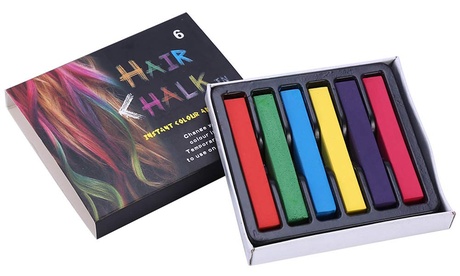 Set da 6 stick gessetti di colorante per capelli temporaneo per ciocche alla moda e colorate