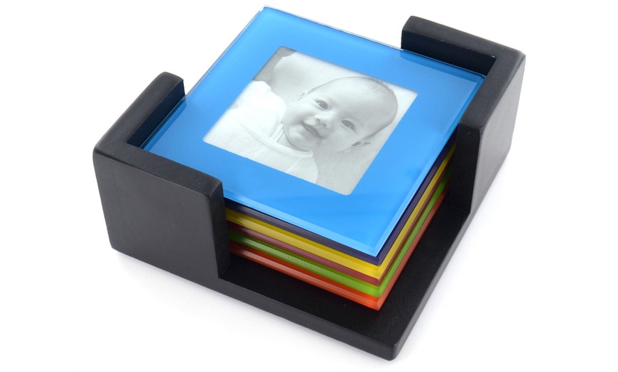 Image 2: Coloured Glass Photo Coasters