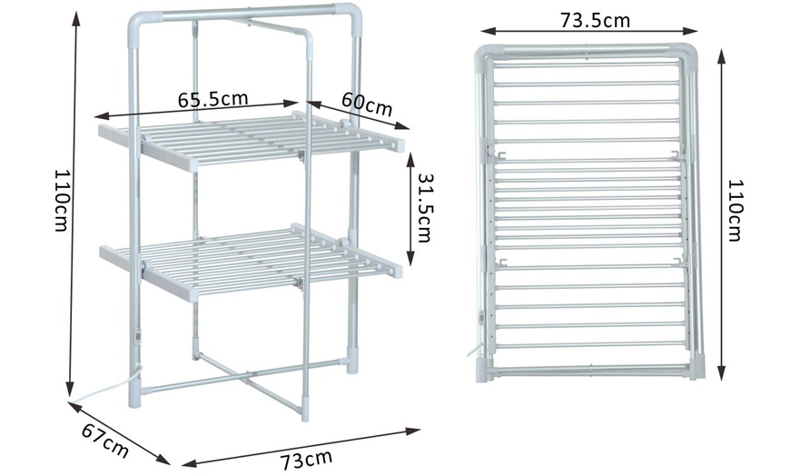 Image 11: Heated Two-Tier Clothes Airer