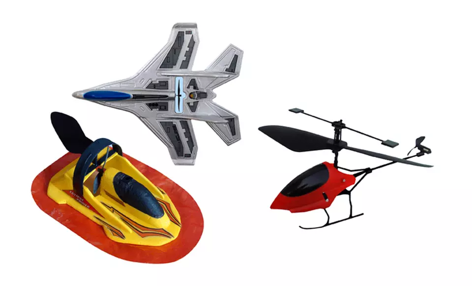Flash Remote-Controlled Helicopter, Fighter Jet, or Hovercraft. Free Returns. - Primary Image