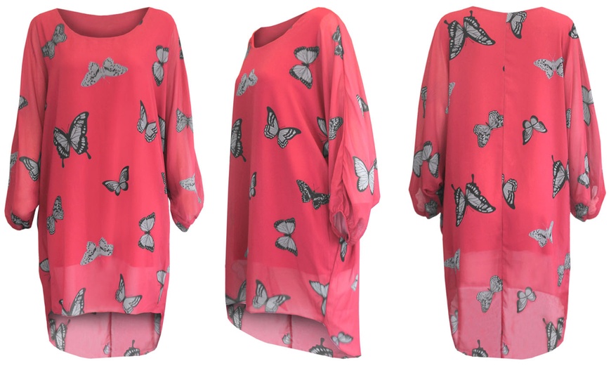 Image 3: Oversized Butterfly Print Top