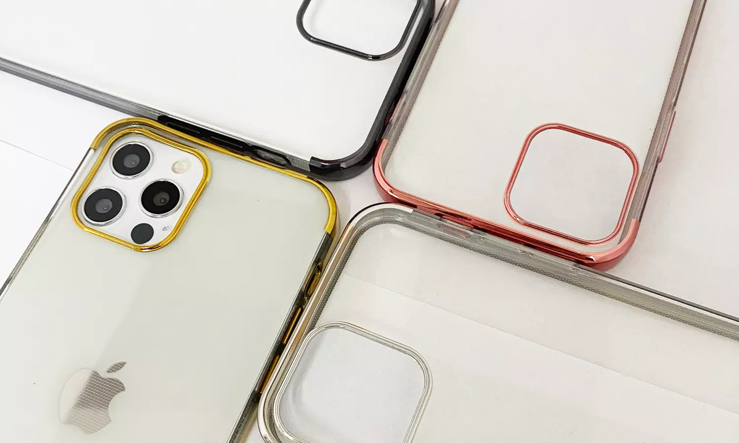 Coque en TPU galvanisé pour iPhone 6 à iPhone Xs, avec 2 protections d'écran en verre trempé - Primary Image