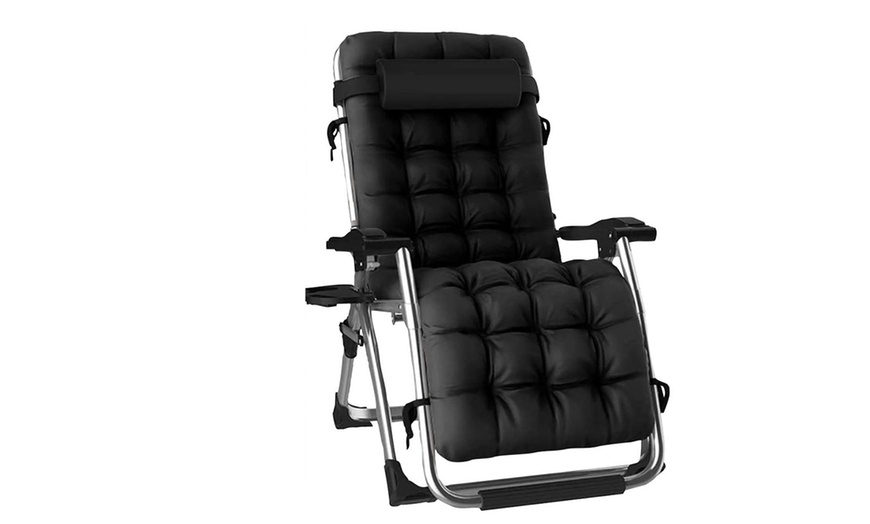 Image 3: Deluxe Padded Seat Extra Wide Gravity Chair 