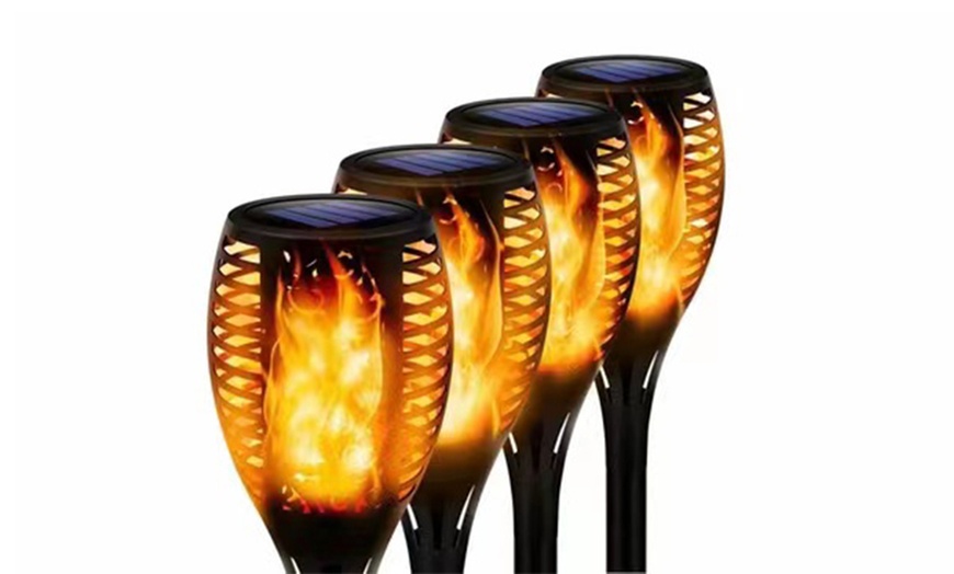 Image 5: Lampe torche solaire avec effet flamme