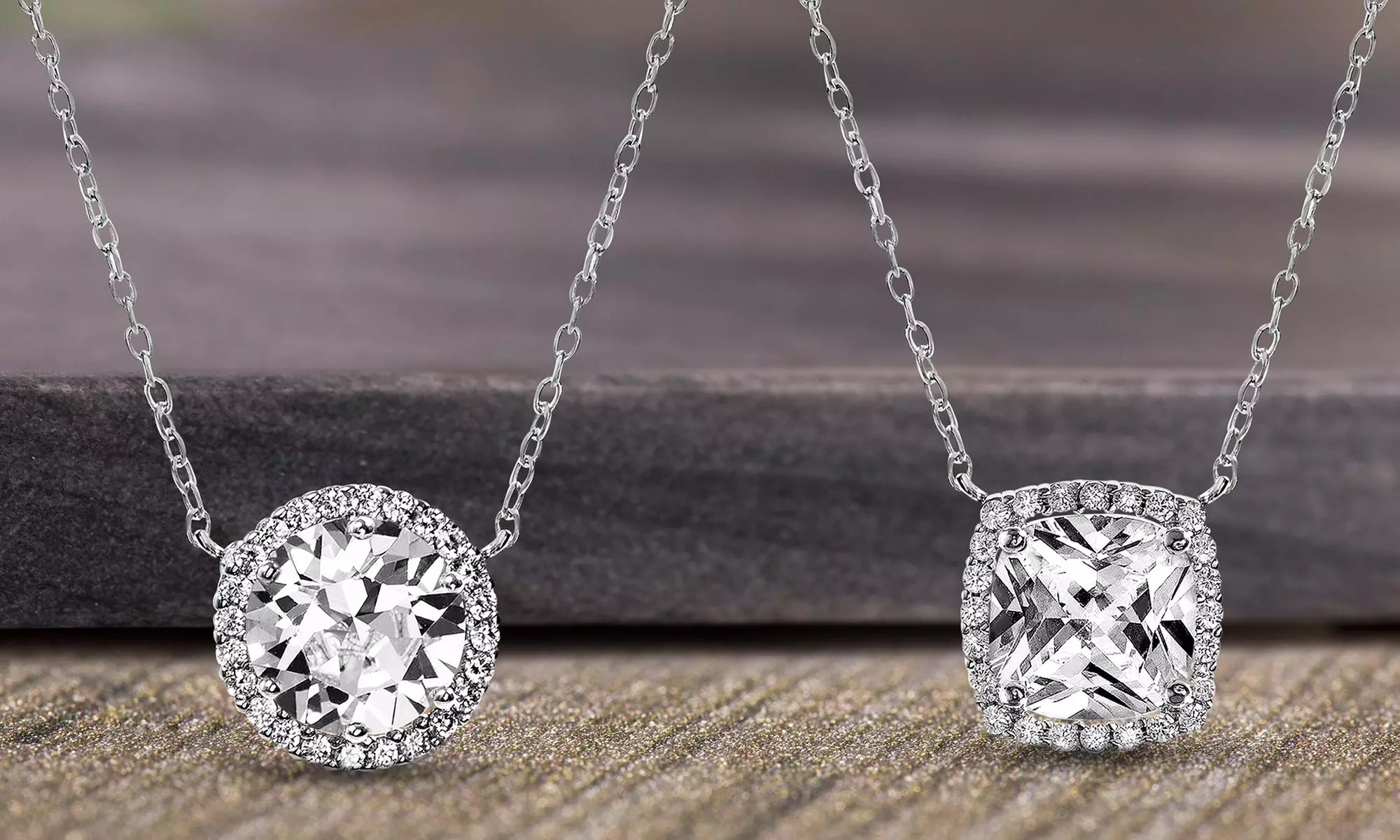 Lesa Michele Sterling Silver Halo Pendant Made With Swarovski Elements (Multiple Options) - Primary Image