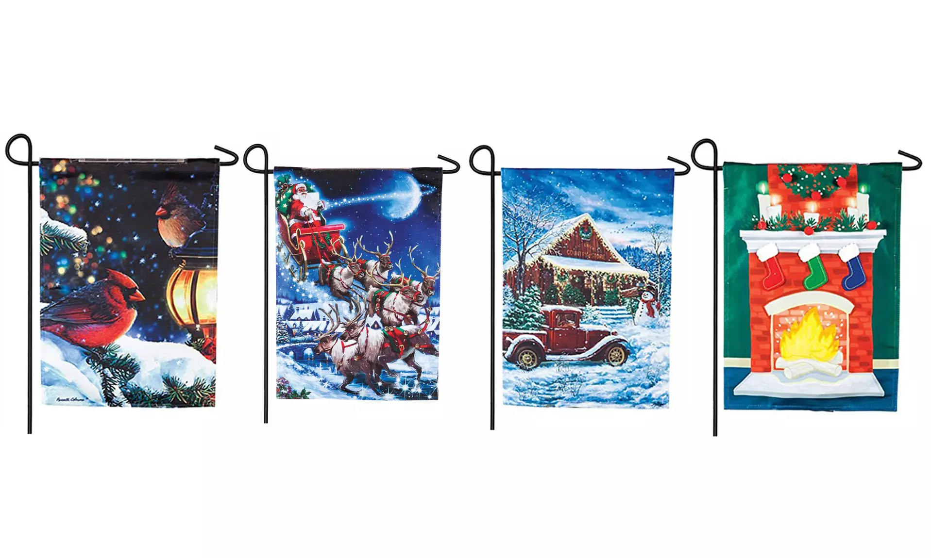 Seasonal Solar LED Applique Garden Flags. Multiple Options Available - Primary Image