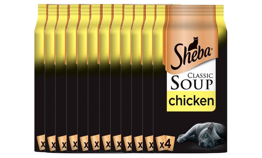 Image 7: 48 or 96 Sheba Classic Soup Wet Cat Food Pouches 40g