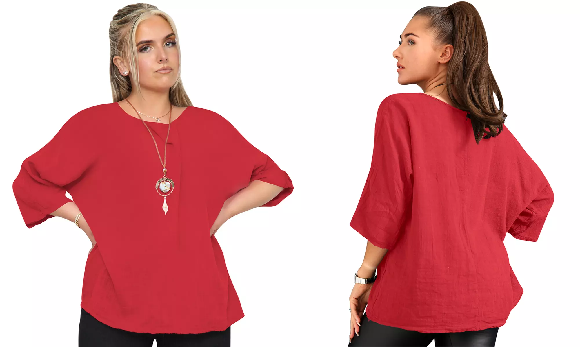 Love My Fashions Women's Plain Necklace Tunic Top