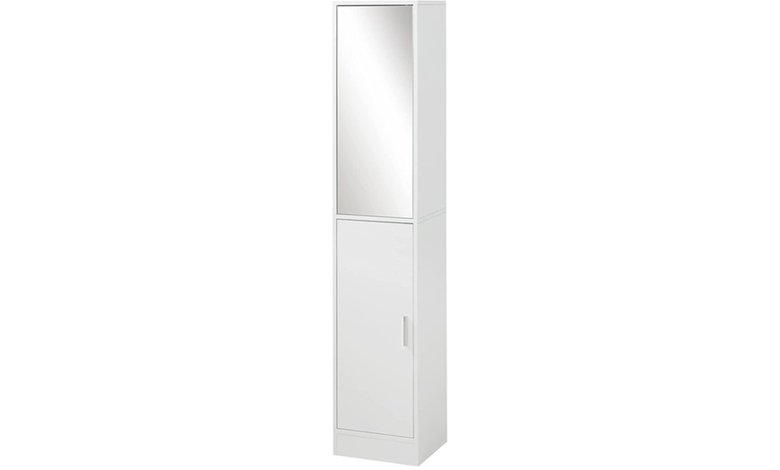 Image 9: HomCom Slim Tall Bathroom Cabinet