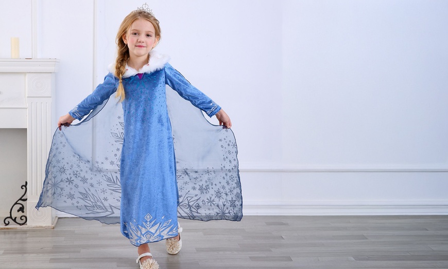 Image 1: Kids' Snow Princess Dress and Cape Set