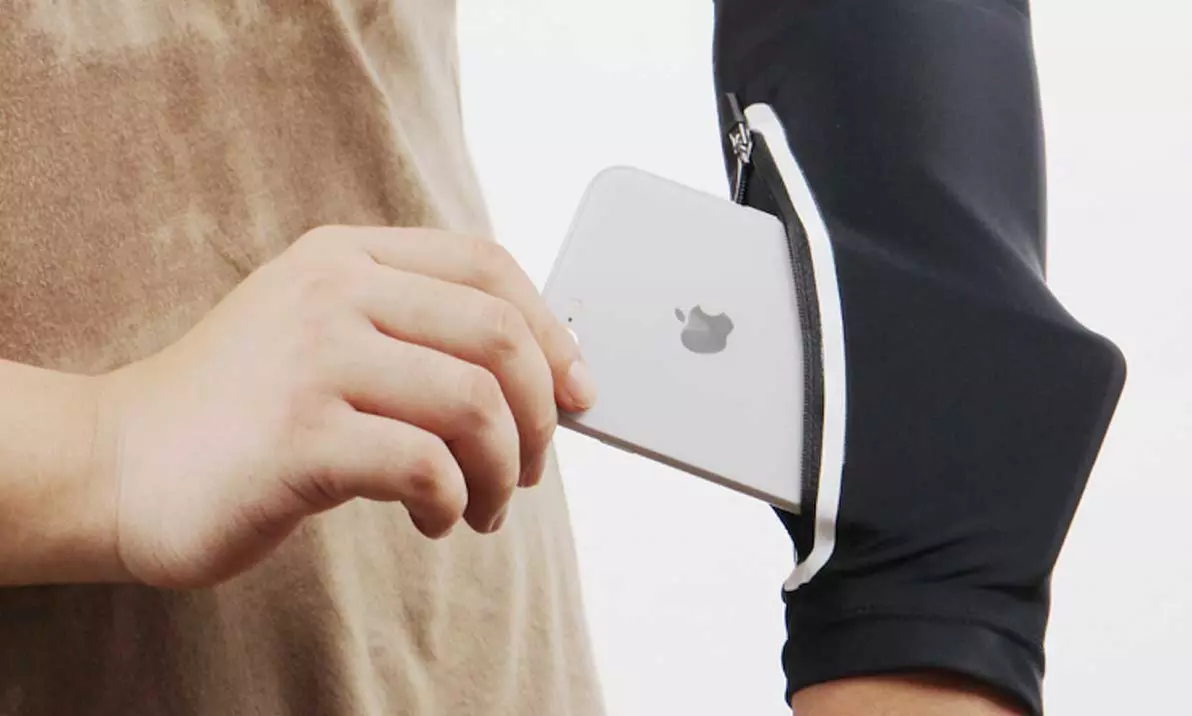 Active Arm Sleeve with Zipper Pocket for Phone or Passport - Primary Image