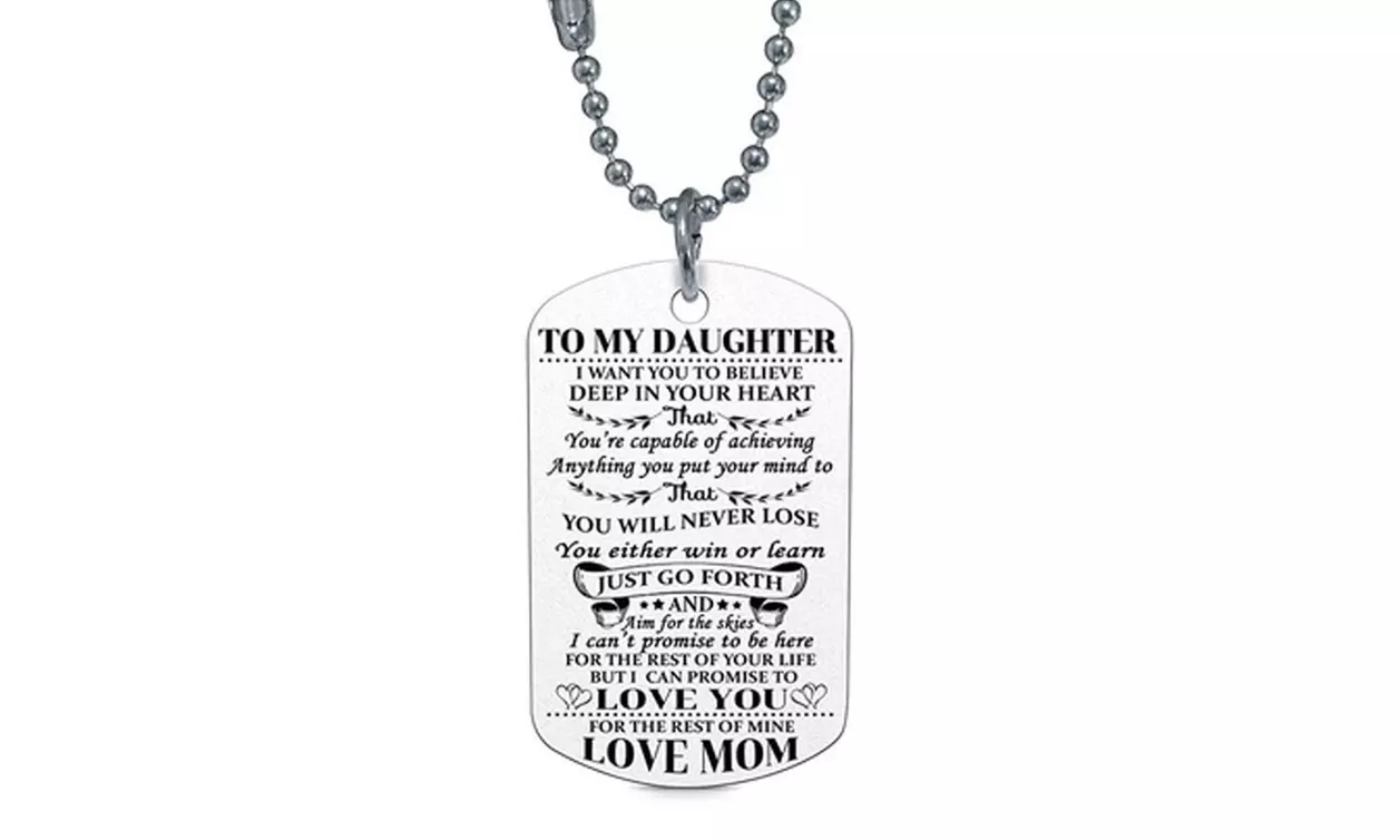 To My Son or To My Daughter Dog Tag Necklace - Second Medium