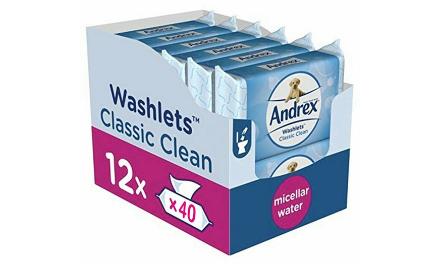 Image 8: Andrex Washlets Flushable Toilet Tissue Wipes