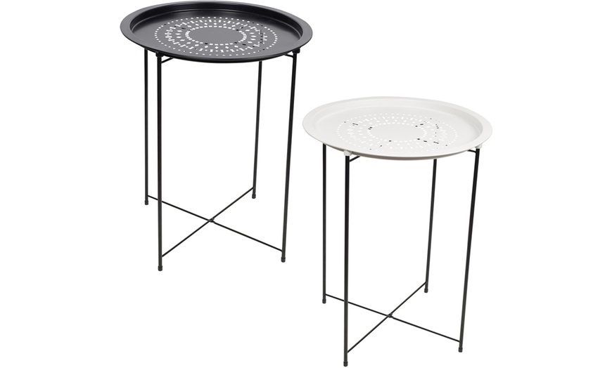 Image 4: Round Metal Garden Coffee Table