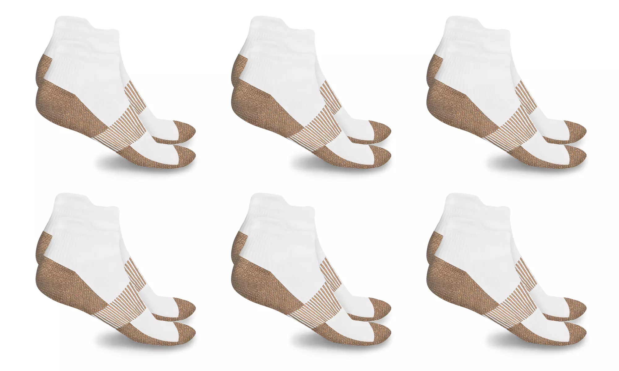 XFit Copper-Infused High-Energy Therapy Socks (6-Pack) - Image 3
