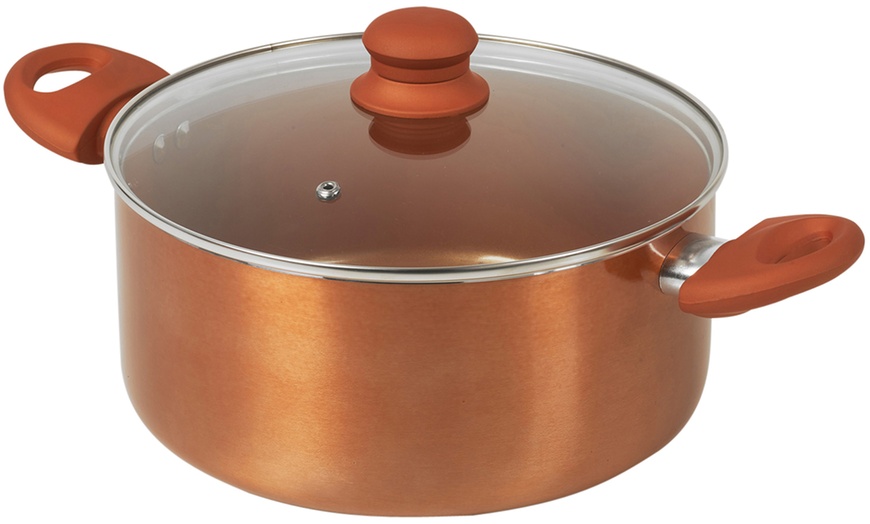 Image 6: Copper Casserole Pan with Lid