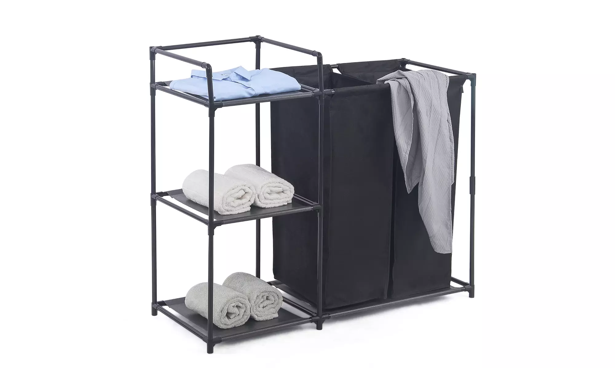 2 sacs à linge avec étagères Herzberg