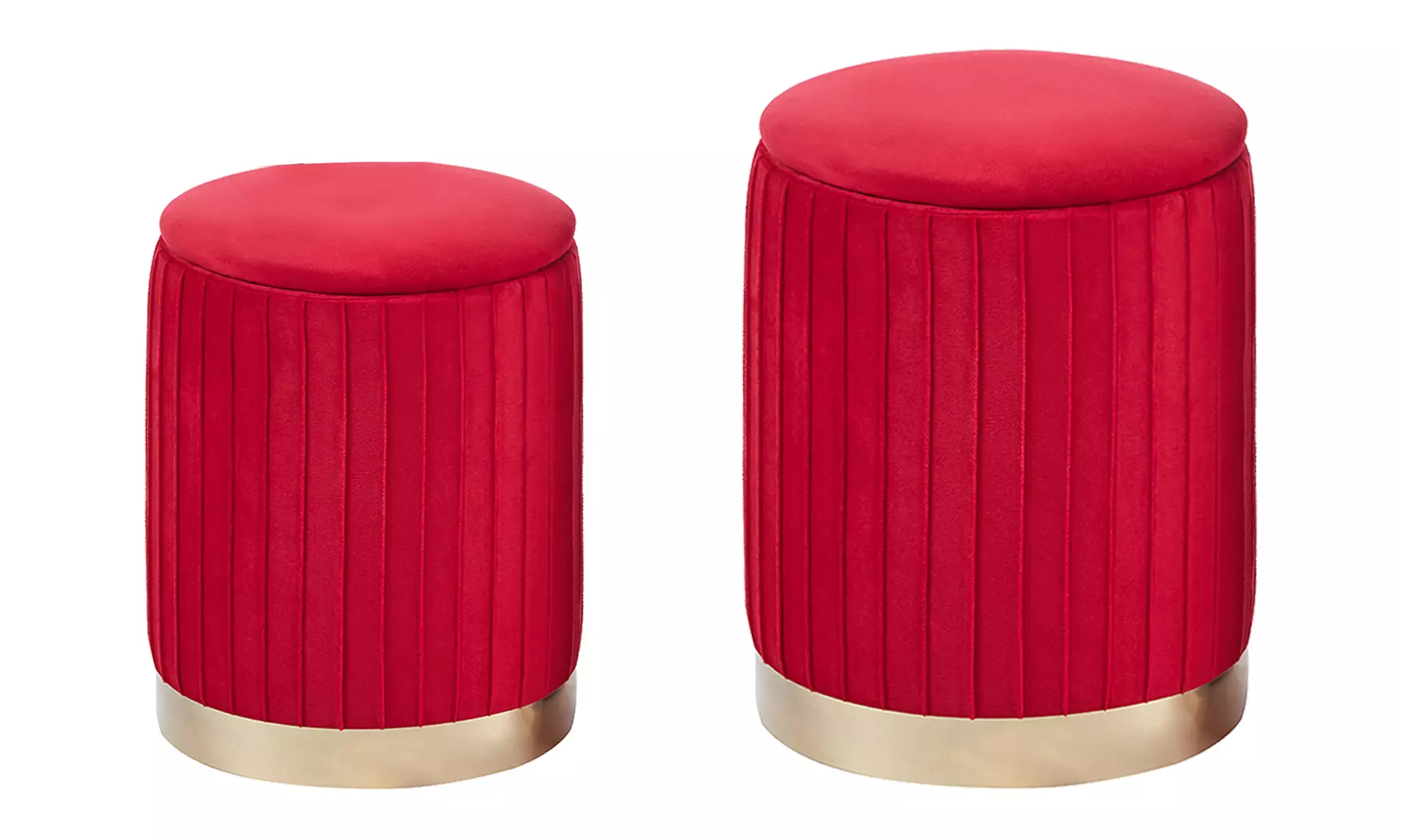 Set 2 velvet opberg-poefen