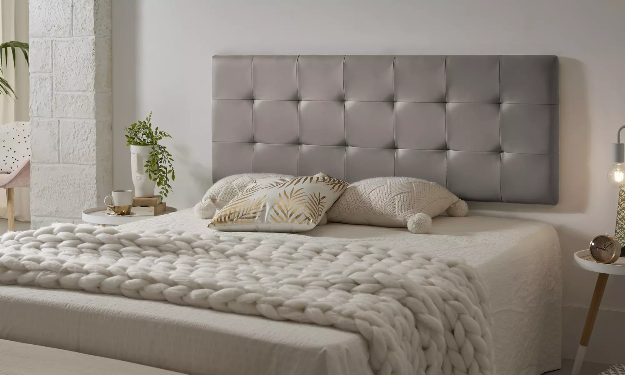 Cabecero estilo capitoné para colgar