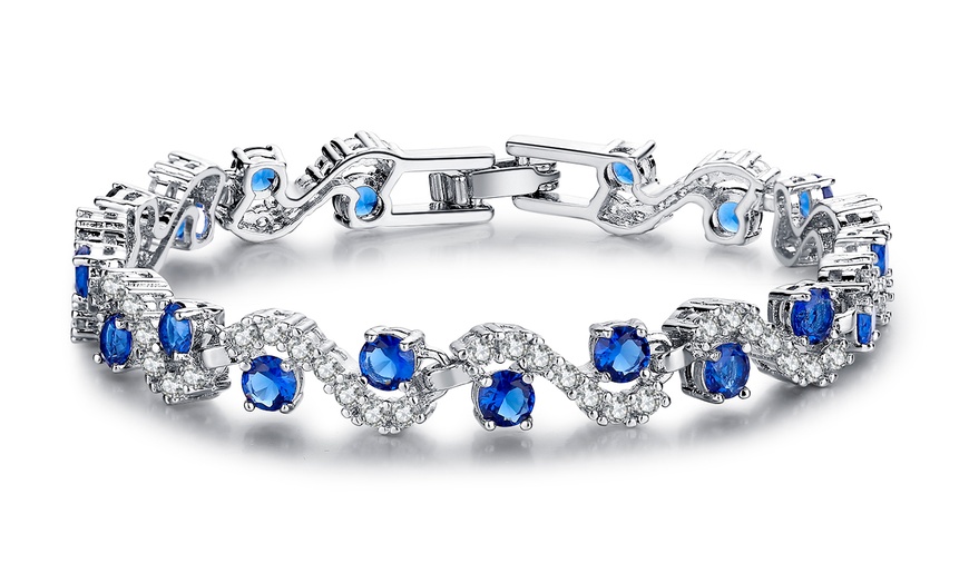 Image 1: Blue Tennis Bracelet