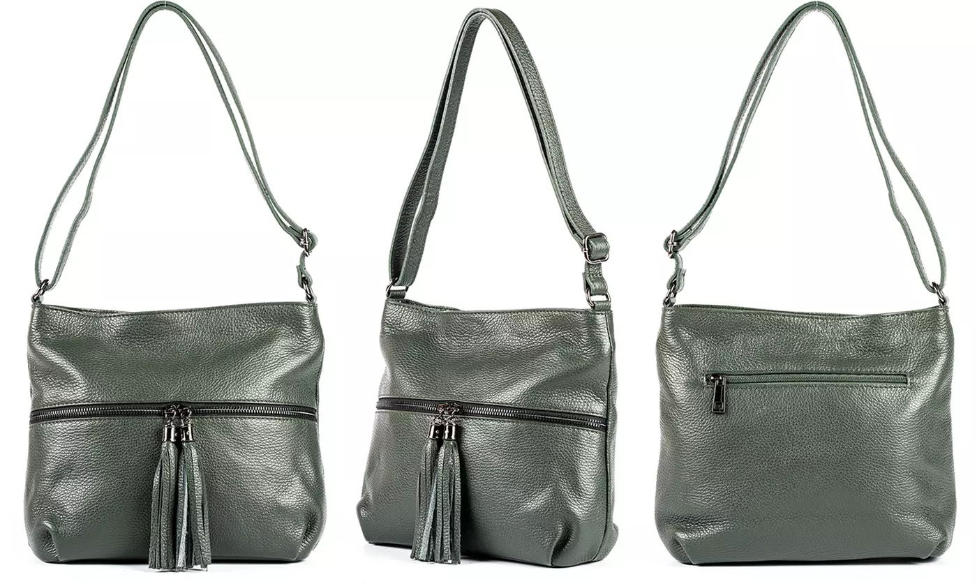 Sac bandoulière en cuir Carla Belotti, modèle Gina - Second Medium