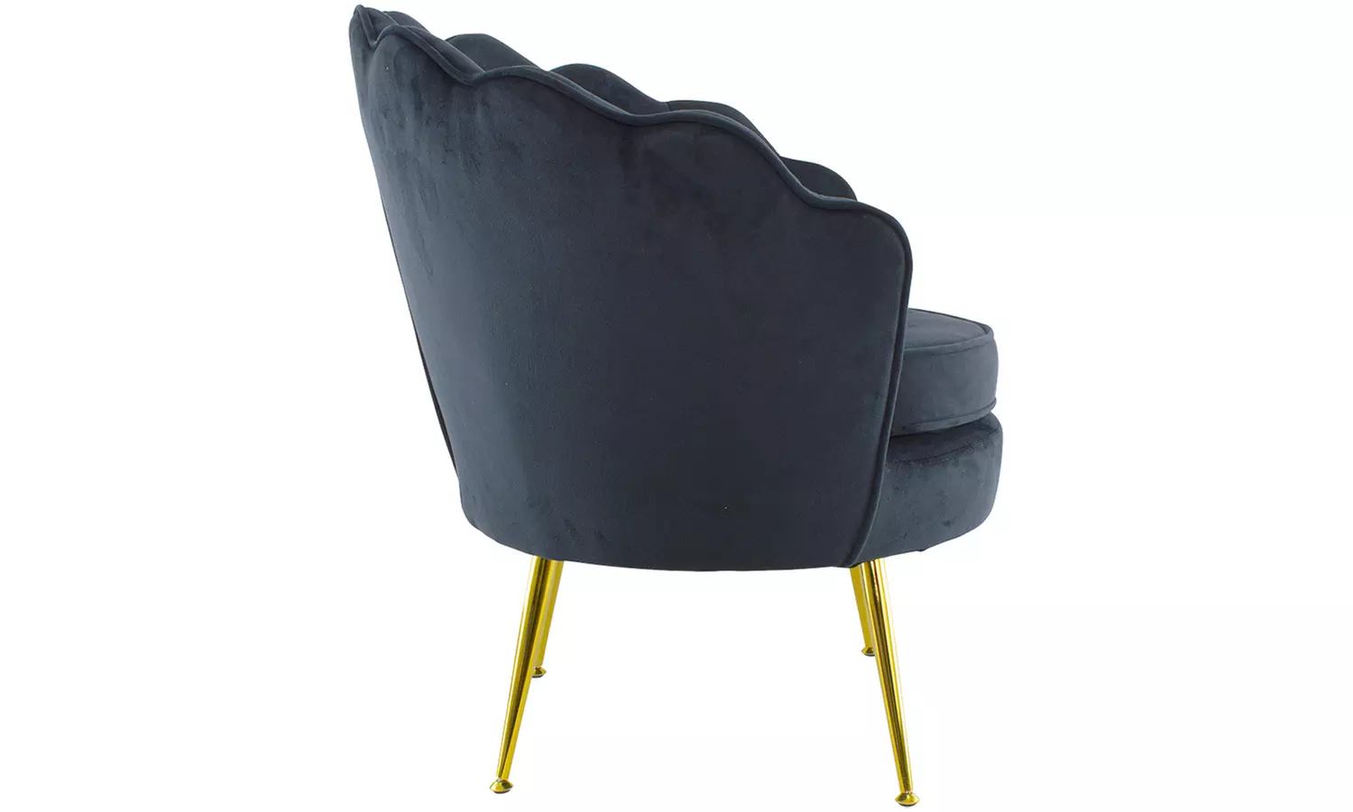 Poltrona con schienale a conchiglia