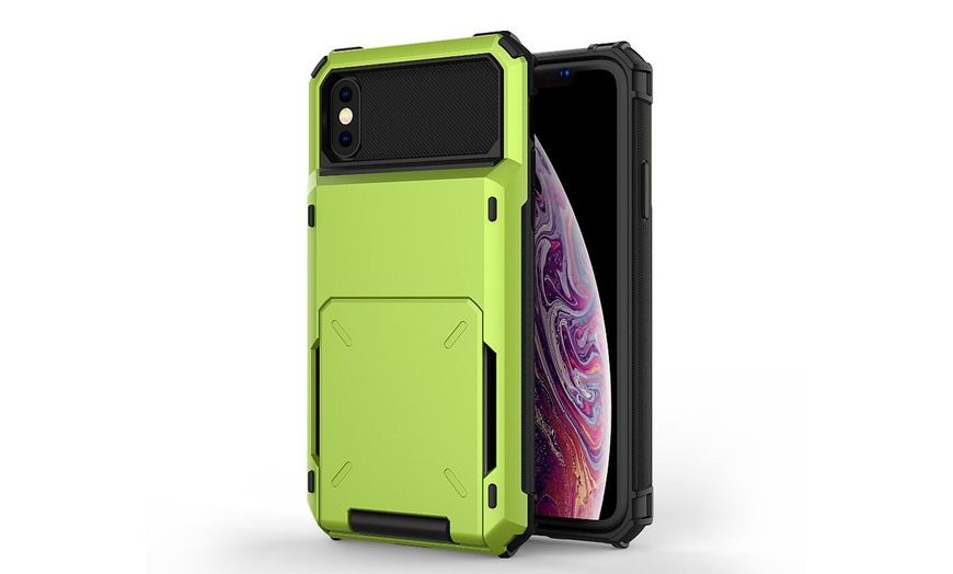 Image 11: Double-Layer Protective iPhone Case with Card Slot