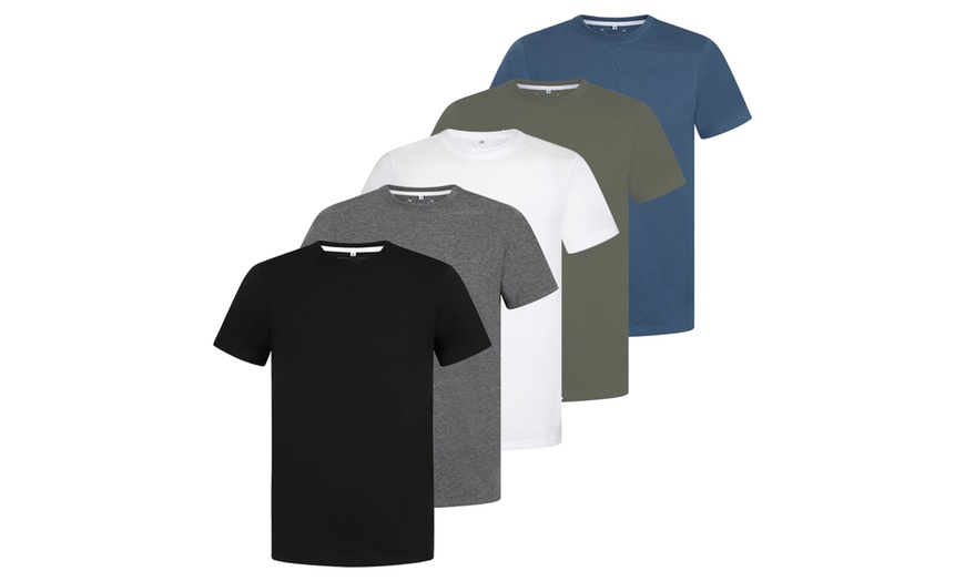 Image 9: Five-Packs of Blu Apparel Men's Crew Neck Plain T-Shirts