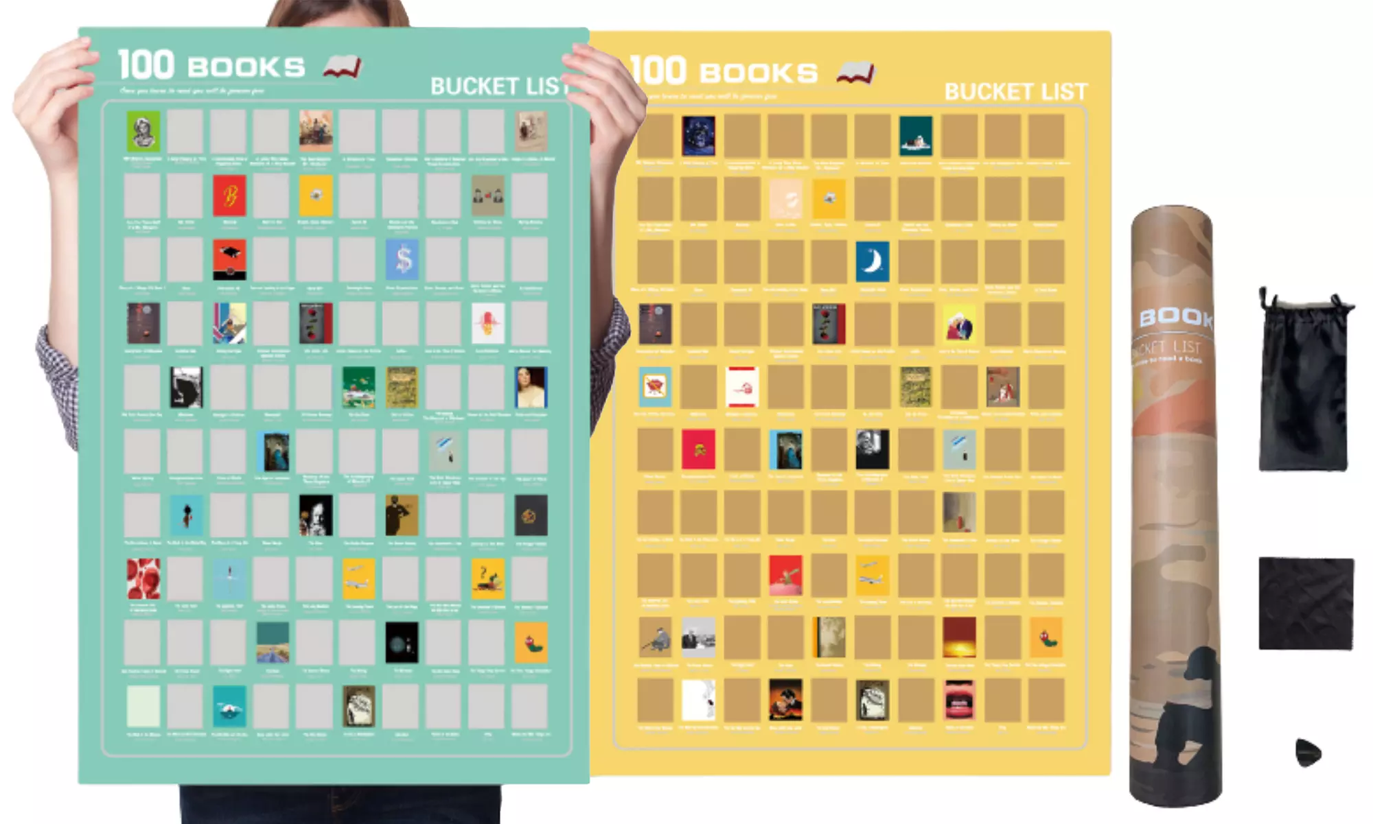 100 Must Read Books Bucket List Scratch Poster - Primary Image