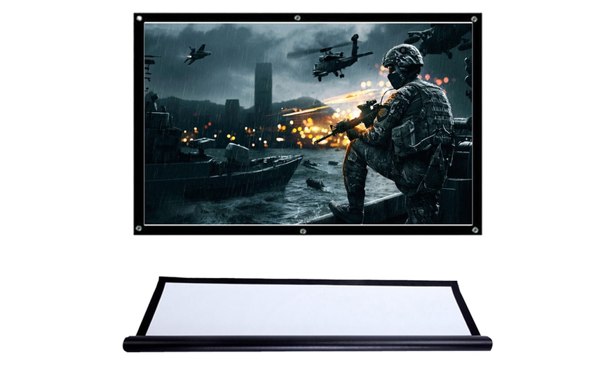 Image 1: 100'' Fabric Projection Screen