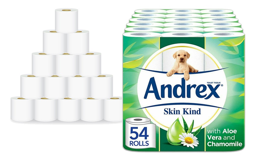 Image 1: 54 Rolls of Andrex Skin Kind Toilet Tissue