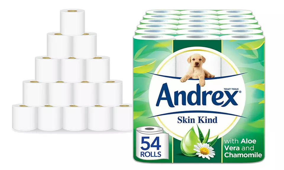 54 Rolls of Andrex Skin Kind Toilet Tissue - Primary Image