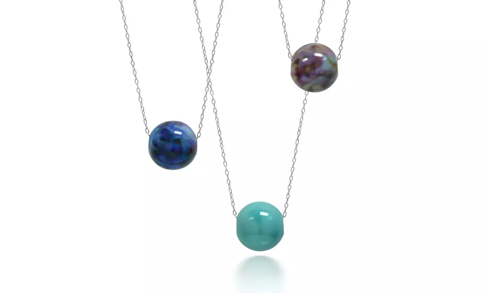 Sterling Silver Lab-Created Abalone Necklace by MUIBLU Gems
 - Primary Image